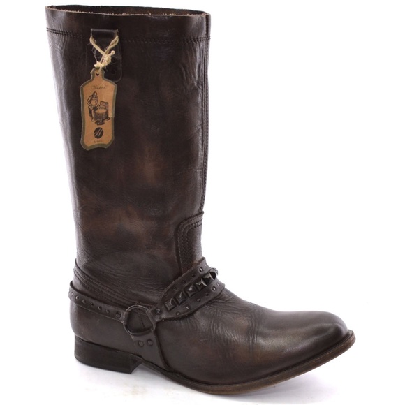 Hudson Jeans Shoes - HUDSON Francoise Biker BOOT 37 Brown Harness New